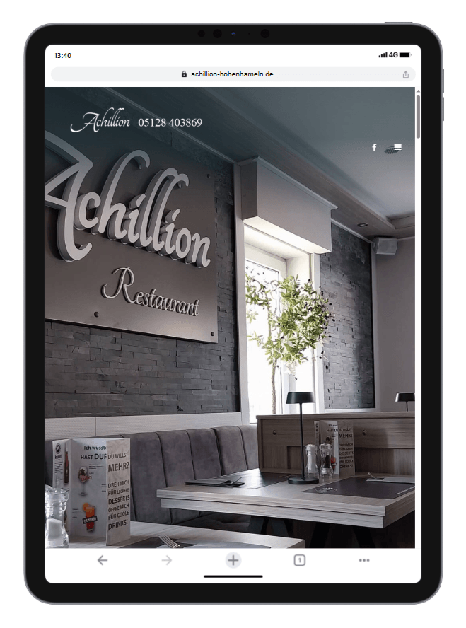 restaurant website referenz achillion